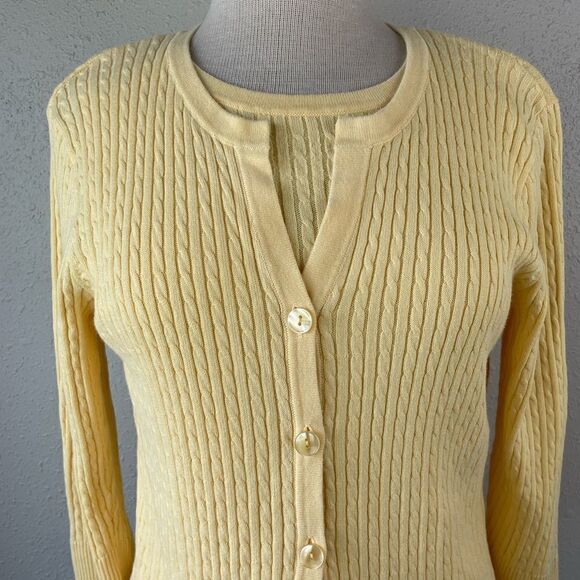 Jeanne Pierre Matching Cardigan and Tan Top Sweater Size M EUC - Picture 4 of 8